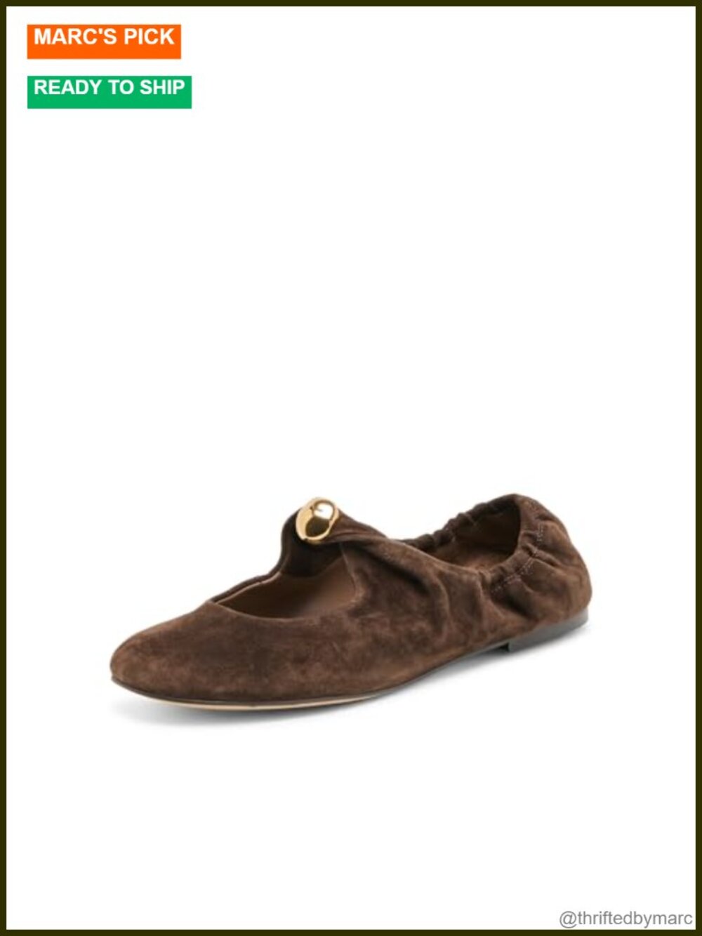 Suede Ballet Flat Round Toe Slip-On Casual Shoe